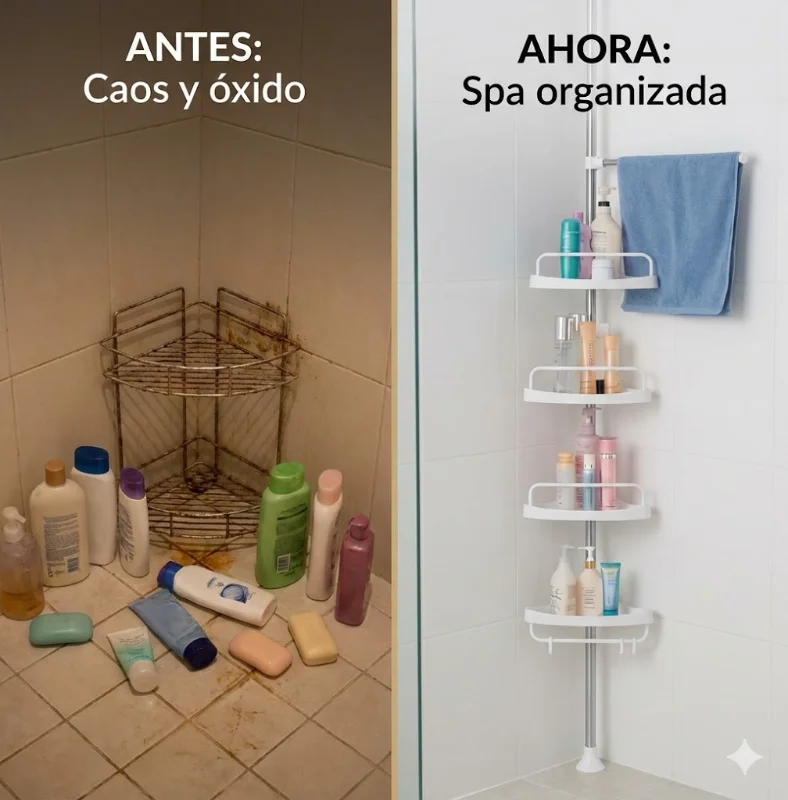 Esquinero ducha telescópico instalado