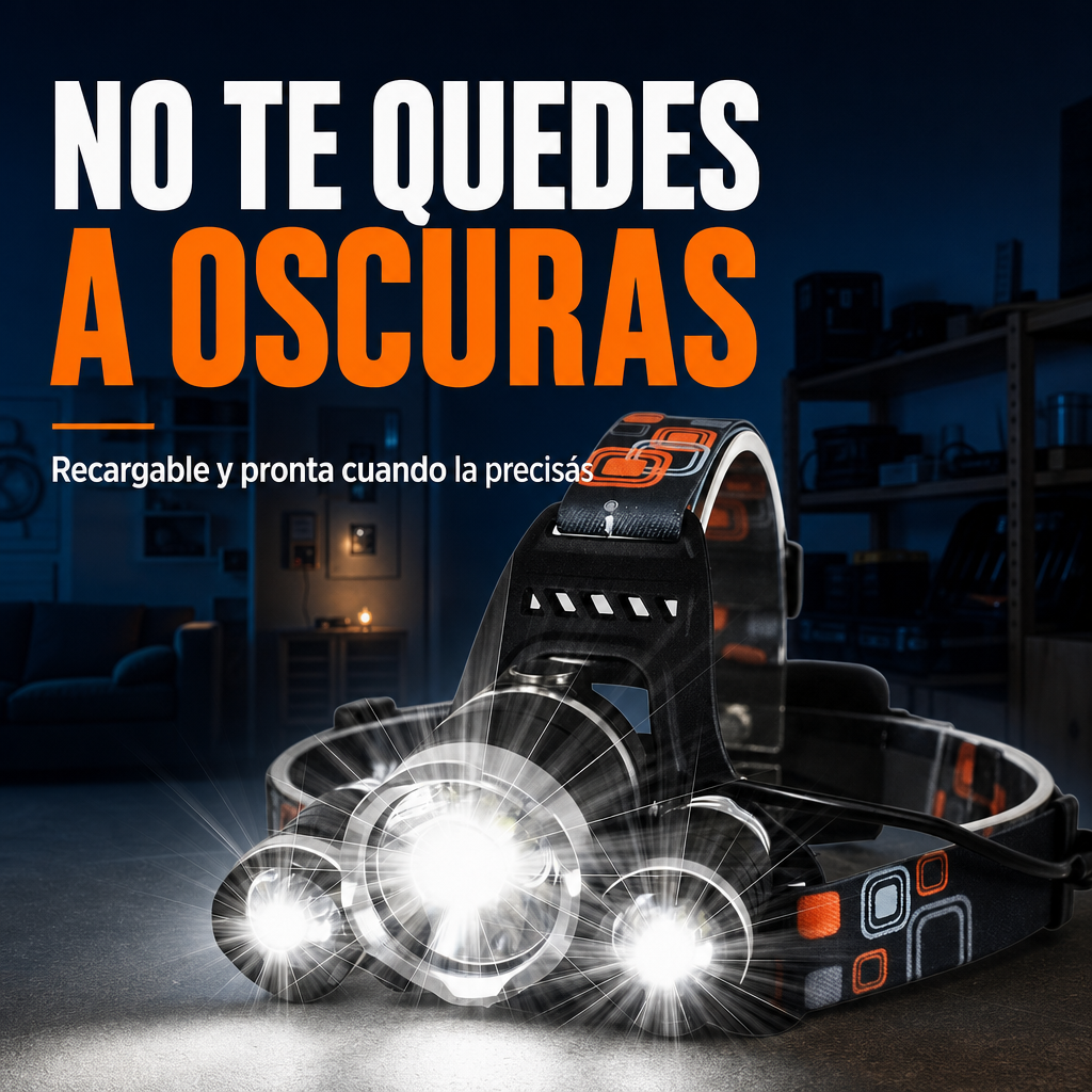 Linterna minera LED recargable para camping y emergencias