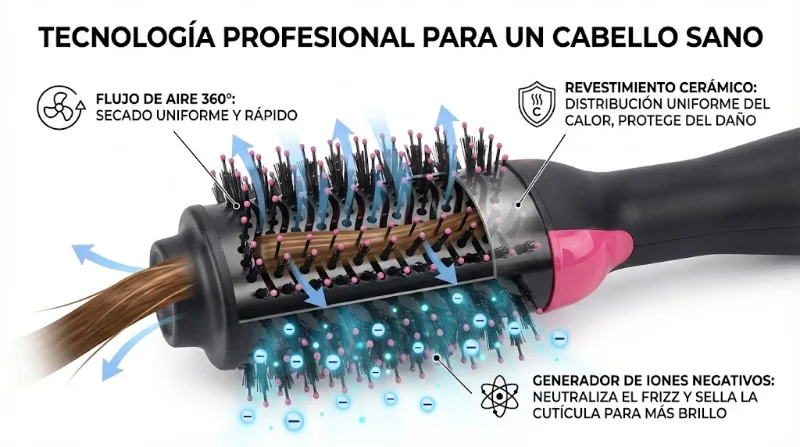 Cepillo Secador Voluminizador 3 en 1