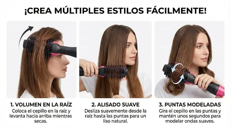 Detalle cerdas cepillo secador