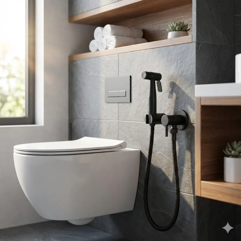 Ducha higiénica negra mate uso preciso